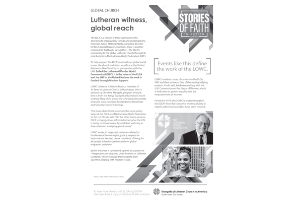 Lutheran witness global reach – bulletin insert