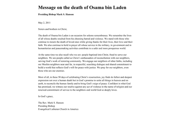 2011: Death of Osama bin Laden