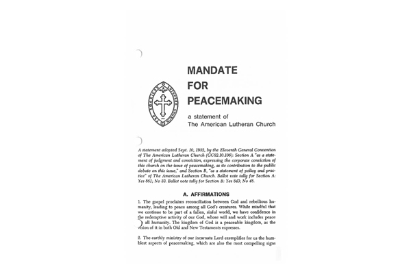 ALC Mandate for Peacemaking