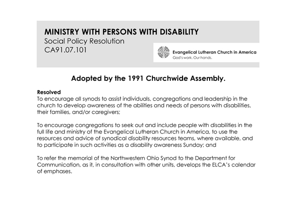 Ministry Disabled Persons SPR91