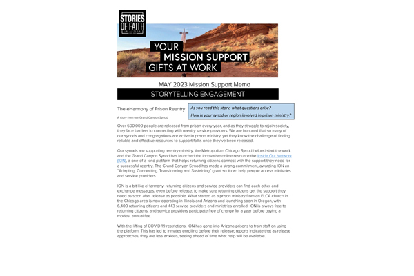 Mission Support Memo - May 2023