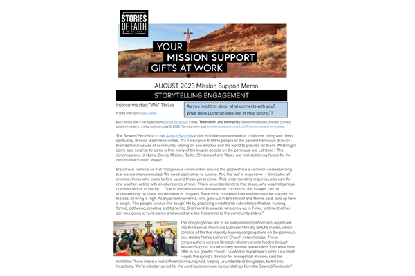 Stories of Faith in Action - August 2023