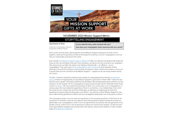 Mission Support Memo - November 2023