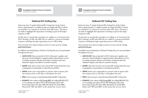 National HIV Testing Day Bulletin Insert