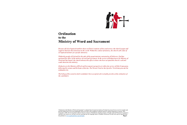 Ordination to the Ministry of Word and Sacrament (doc)