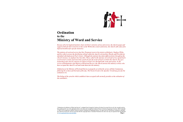 Ordination to the Ministry of Word and Service (doc)