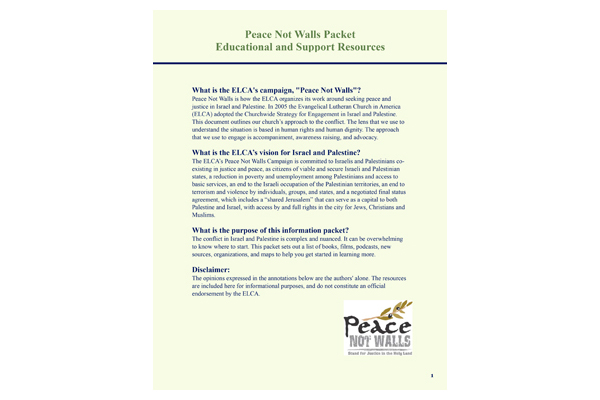 Peace Not Walls Resource Packet #1