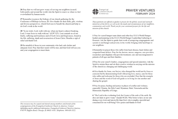 Prayer Ventures February 2024 Letter