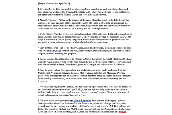 Prayer Ventures Letter Doc - April 2026 thumbnail image