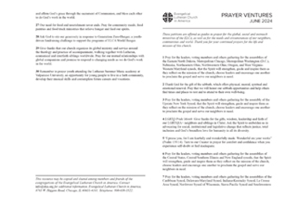 Prayer Ventures June 2024 - Letter