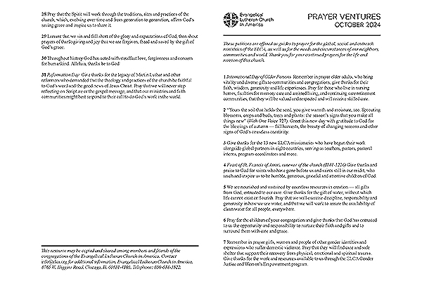 Prayer Ventures - October 2024 Letter