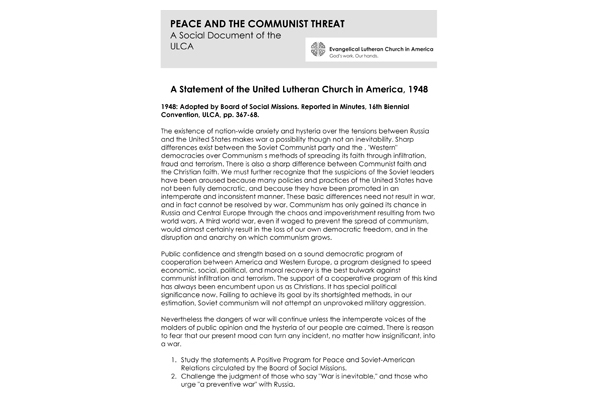 ULCA Peace Communist Threat