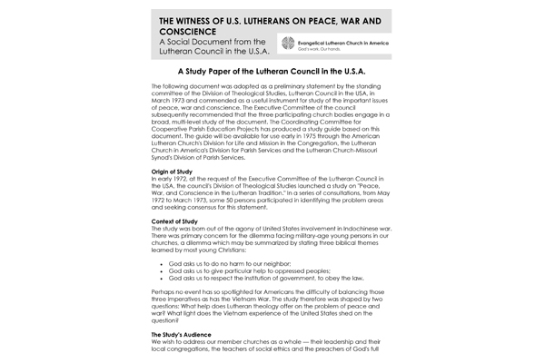 LCU Peace War Conscience