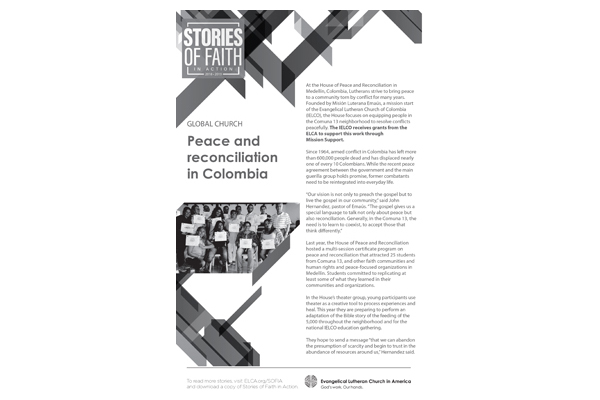 Peace and reconciliation in Colombia – bulletin insert