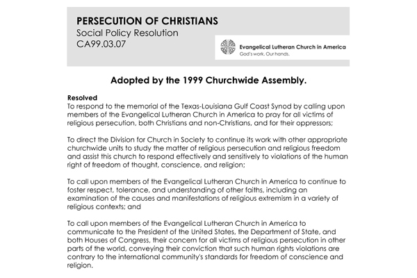 Persecution of Christians SPR99