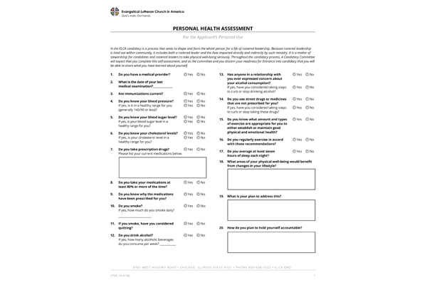 Personal Health Assessment