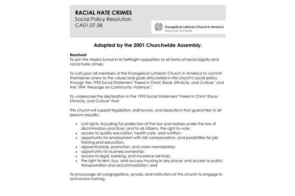 Racial Hate Crimes SPR01