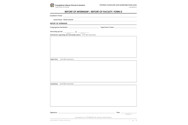 Report of Internship_Report of Faculty Form D