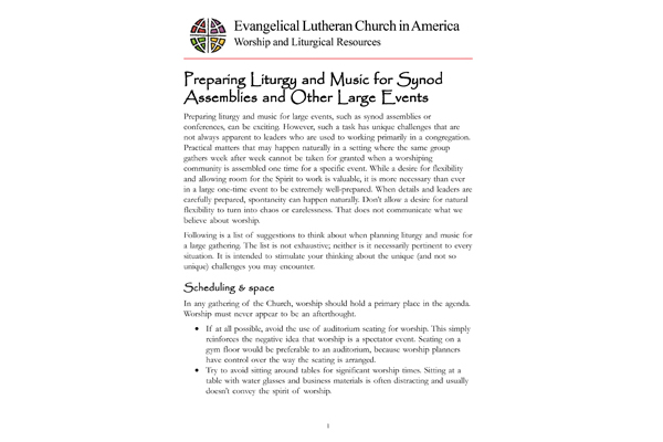 Preparing Liturgy and Music