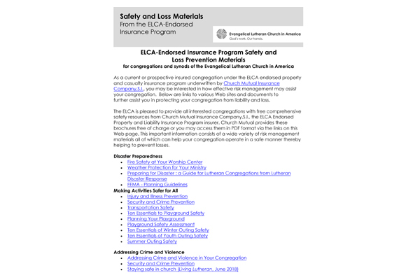 Safety and Loss Prevention