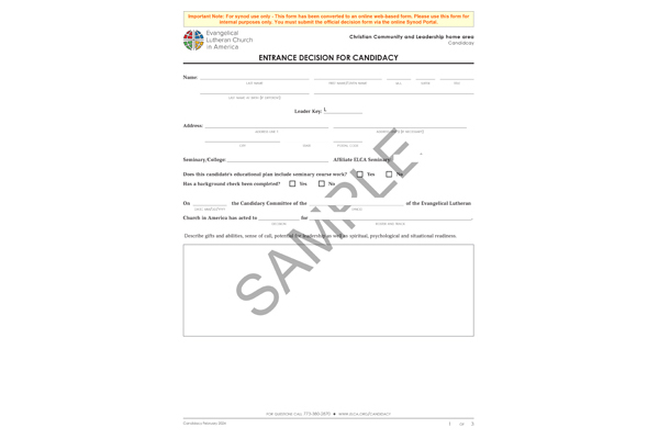 Sample Entrance Decision For Candidacy