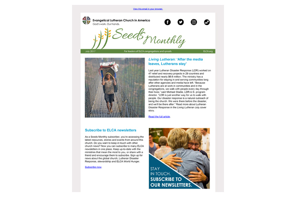 Seeds for the Parish - Seeds Monthly