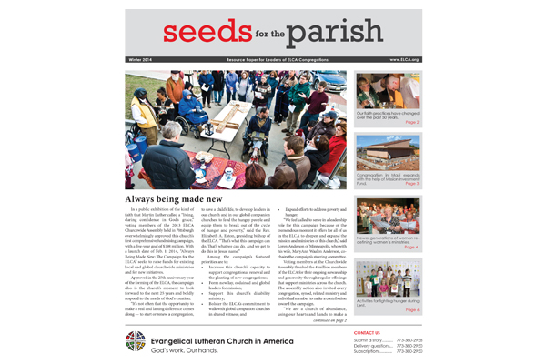 Seeds for the Parish – Winter – 2014