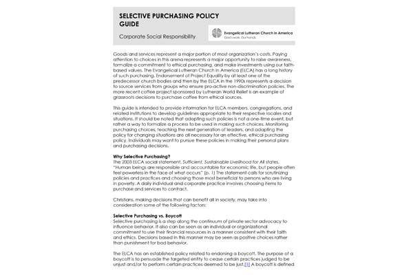 Selective Purchasing Policy Guide