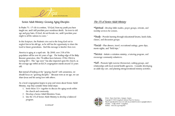 Senior Adult Ministry: Growing Aging Disciples