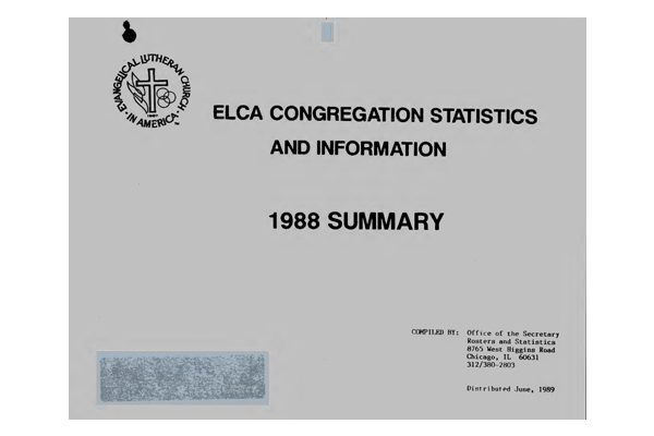 Summary of Congregational Statistics as of 12-31-1988