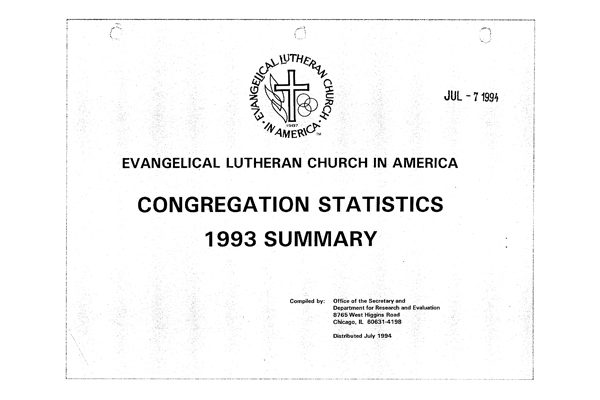 Summary of Congregational Statistics as of 12-31-1993