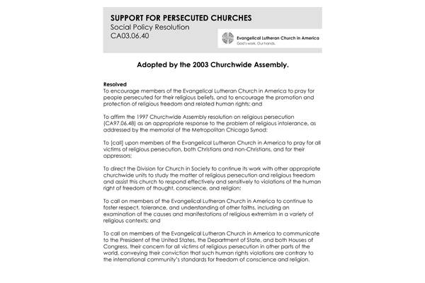 Support Persecuted Churches SPR03