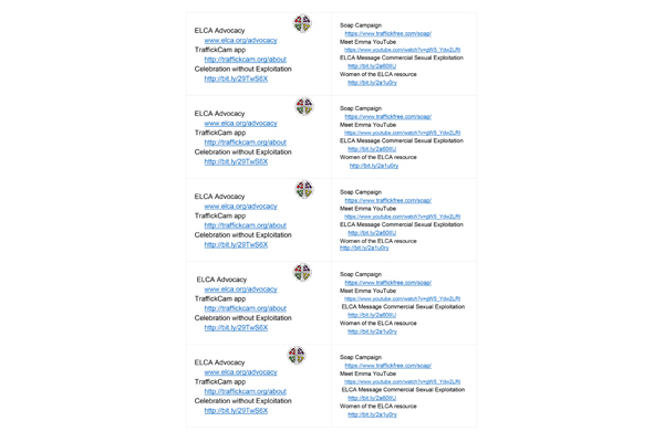 Trafficking Resource Cards