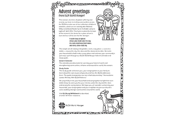 ELCA World Hunger Advent Bulletin Inserts 2025