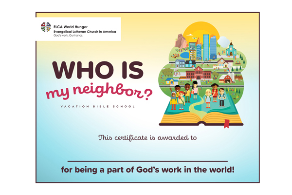 Who is My Neighbor?' VBS Certificate