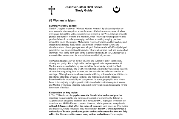 Women in Islam Study Guide