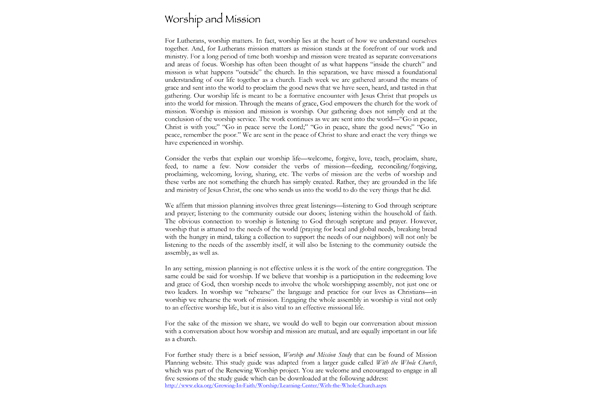 Worship and Mission