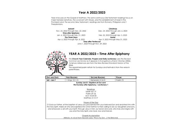 Year A - Time after Epiphany 22-23