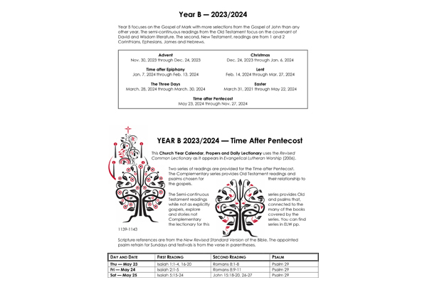 Year B – Time after Pentecost