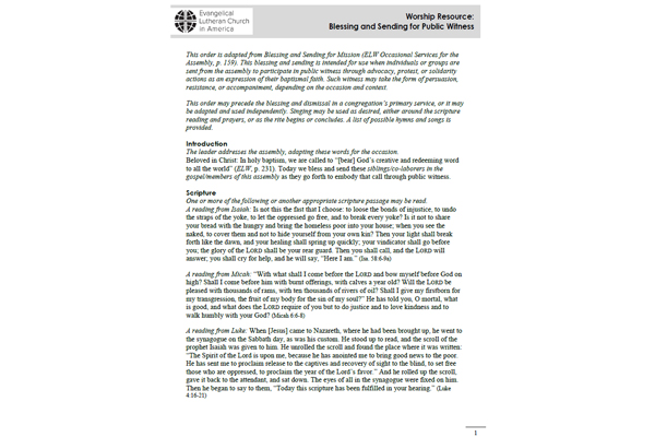 Worship Resource: Blessing and Sending for Public Witness (DOC)
