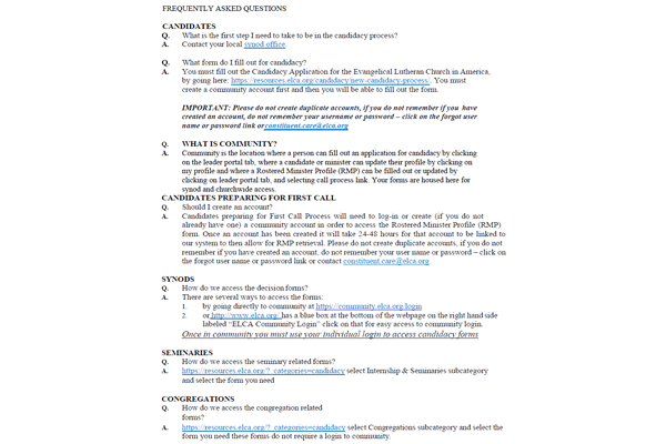 Frequently Asked Questions about Candidacy