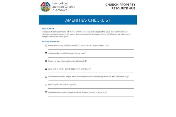 Amenities Checklist