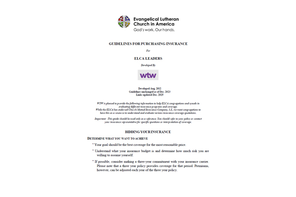 Purchasing Insurance Guidelines