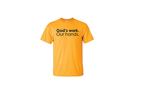 “God’s work. Our hands.” Sunday T-shirt