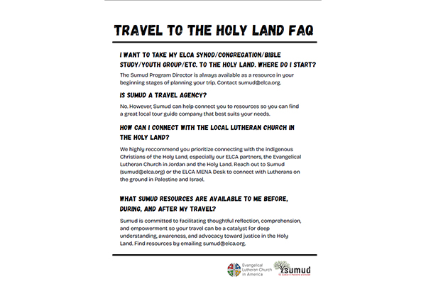 Travel to the Holy Land FAQ – Sumud