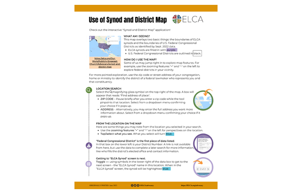 Use of Synod and District Map