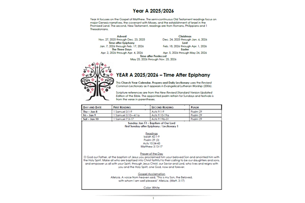 Year A – Time after Epiphany